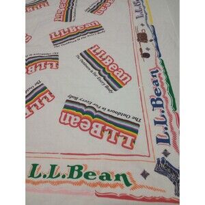 Ll Bean Rare Vintage Bandana Scarf White The Outdoors Is For Every Body